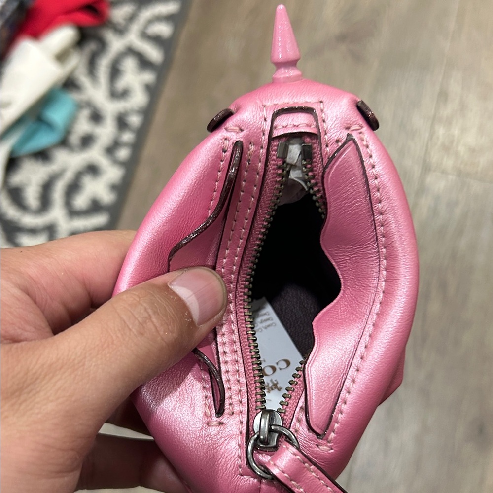 Coach Pink Coin Purse with Clip - Picture 3 of 6